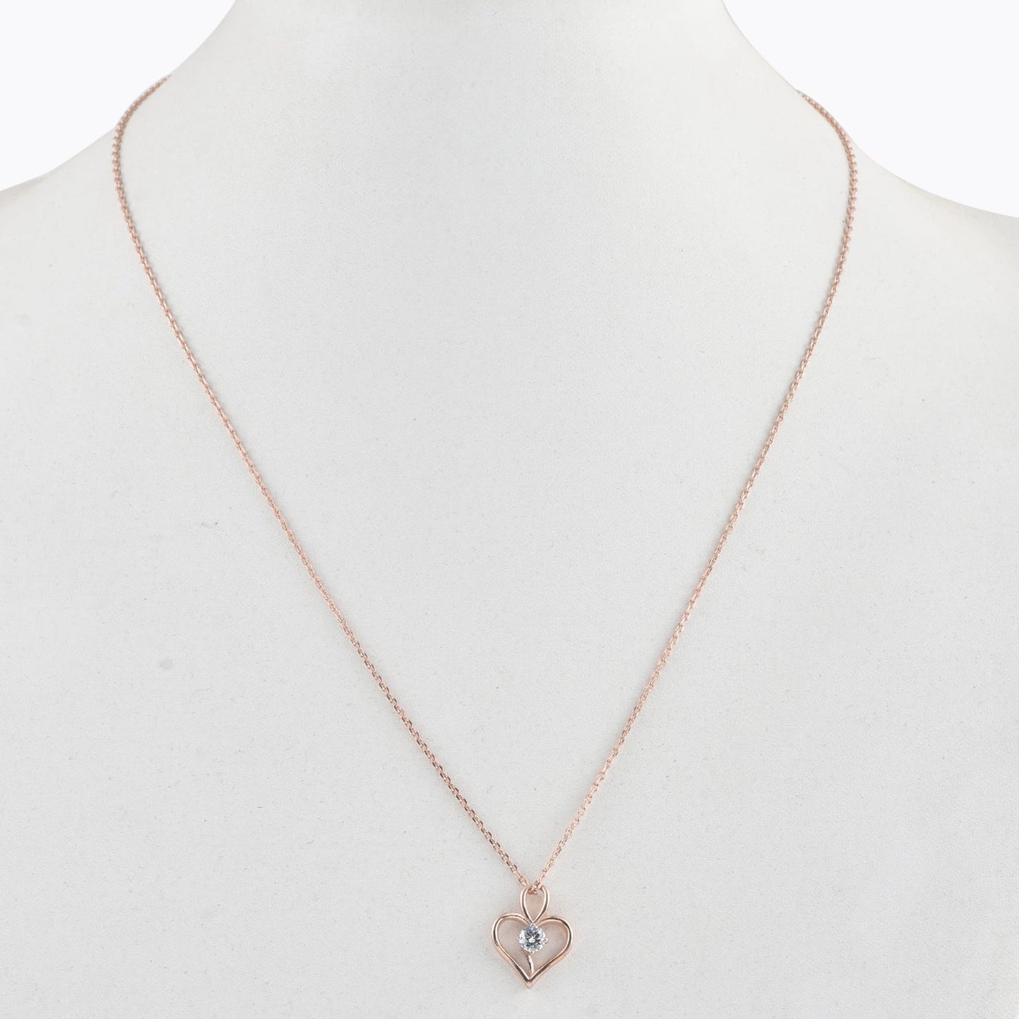 Elegant Rose Gold and Silver Heart Neckless