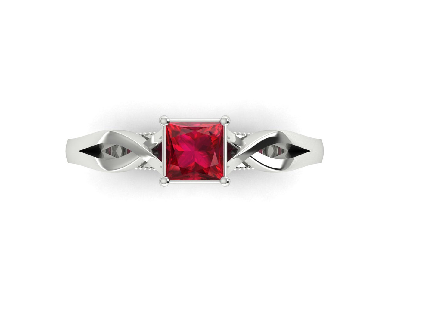 "Garnet Glamour: Square Cut Garnet Stone Ring"
