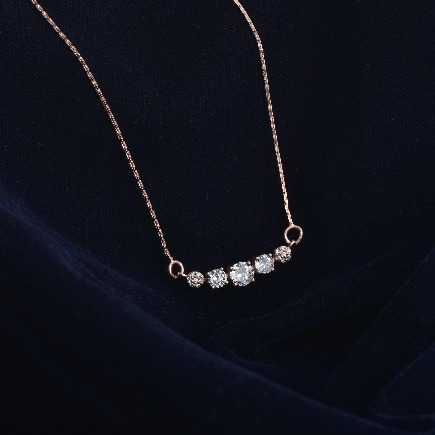 Twilight Rose: Zircon Studded Neckless