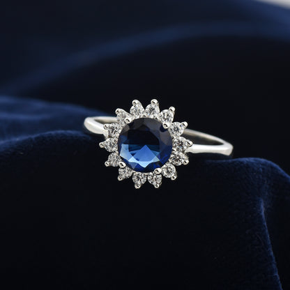 The Silver Celestial Blue Zircon Ring