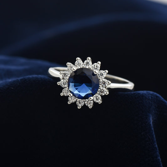 The Silver Celestial Blue Zircon Ring