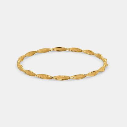 "Enchantingly Unique: The Alluring Round Bangle with a Distinct Design"