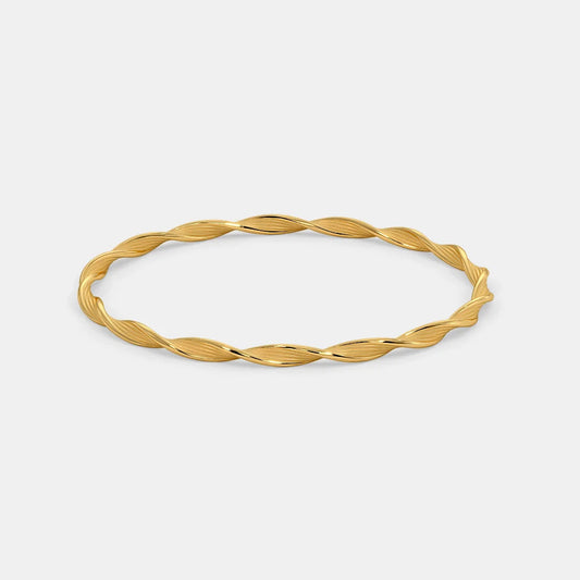 "Enchantingly Unique: The Alluring Round Bangle with a Distinct Design"