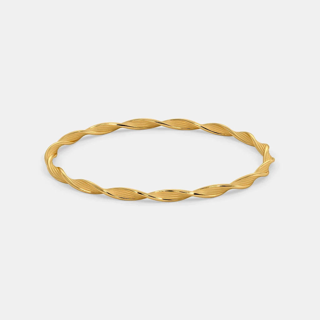 "Enchantingly Unique: The Alluring Round Bangle with a Distinct Design"