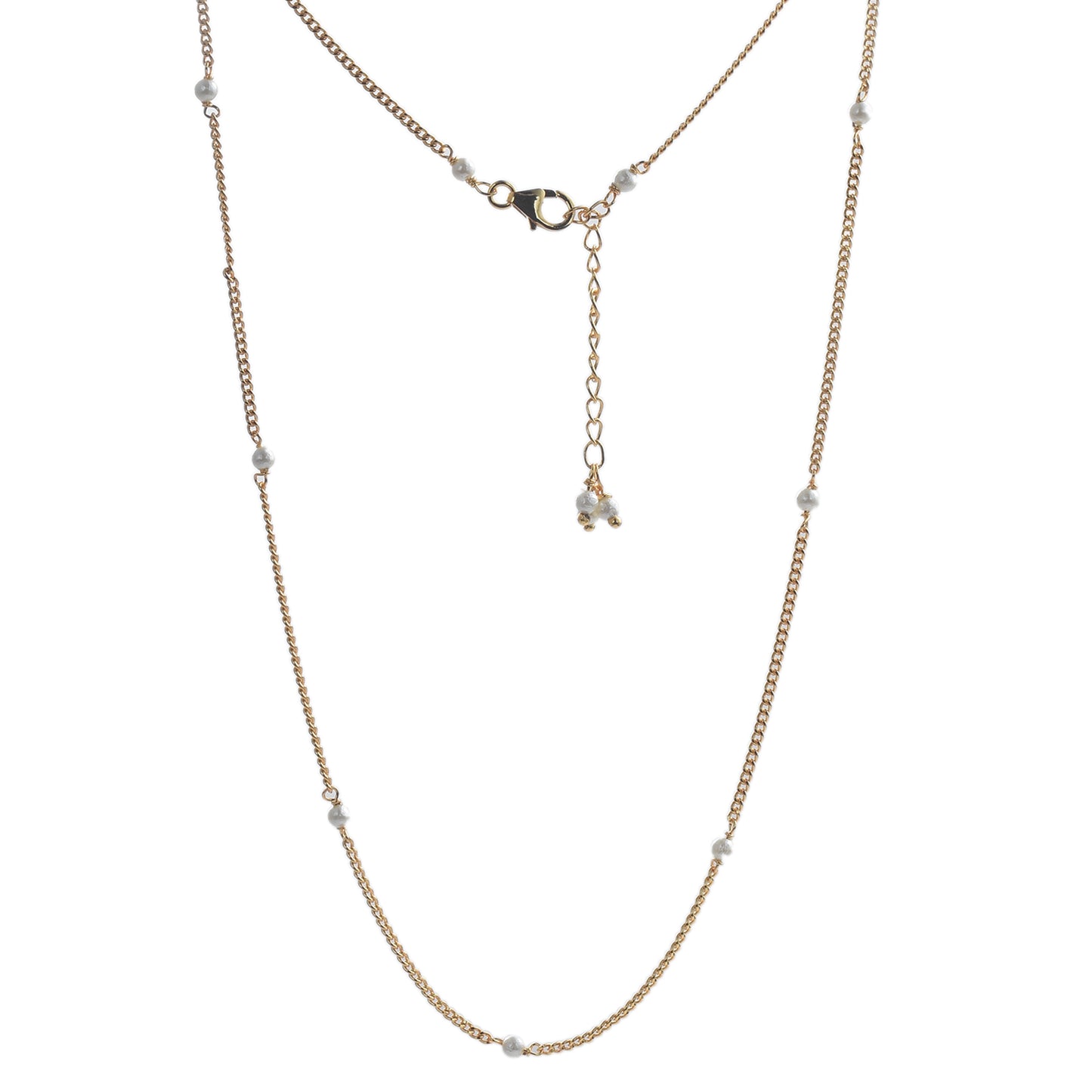 Pure Silver 18k Gold Plated Pearl Chain - Elegant & Luxurious