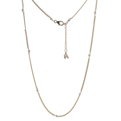 Pure Silver 18k Gold Plated Pearl Chain - Elegant & Luxurious