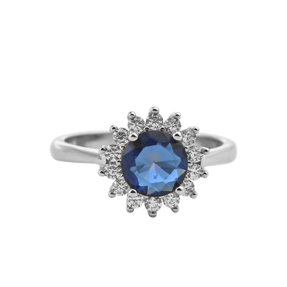 The Silver Celestial Blue Zircon Ring