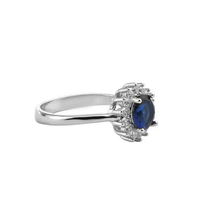 The Silver Celestial Blue Zircon Ring