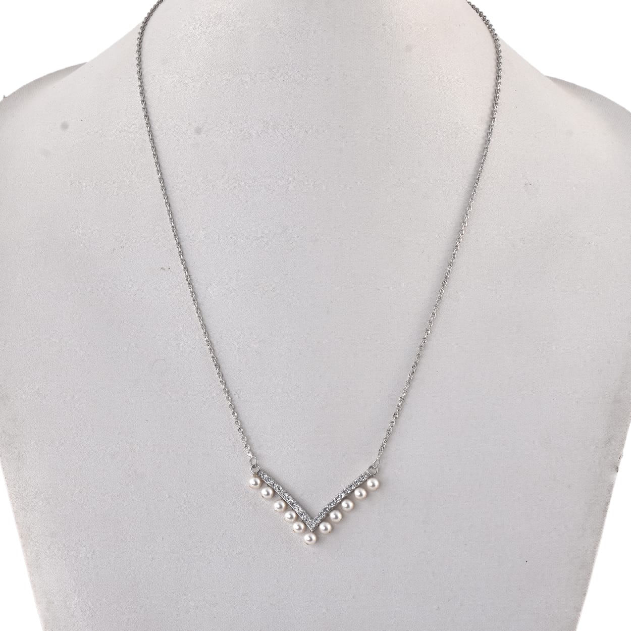 MoonLight Glow Zircon and Pearl Necklace