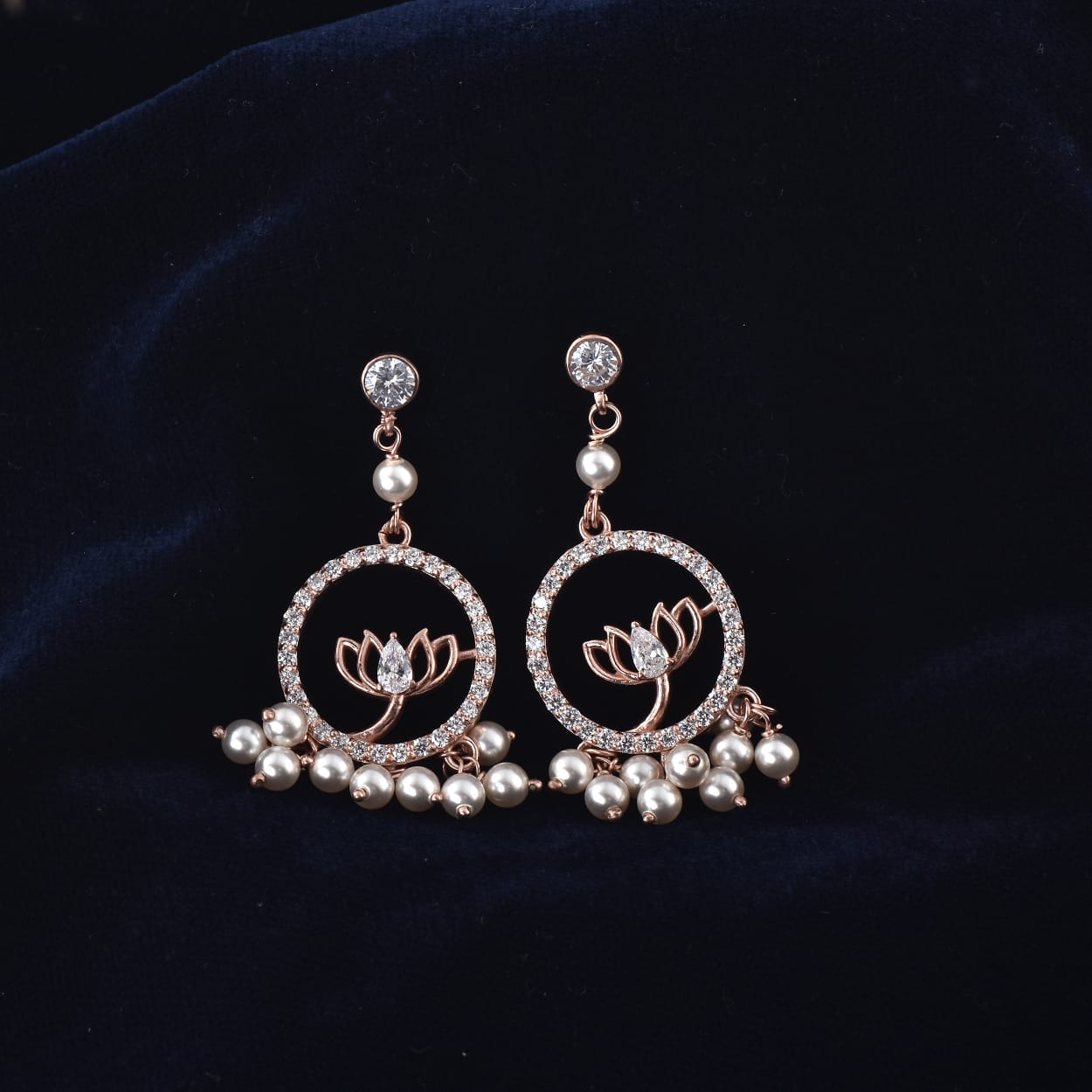 Rose Gold Pearl Whisper Earrings