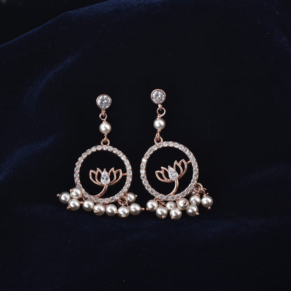 Rose Gold Pearl Whisper Earrings