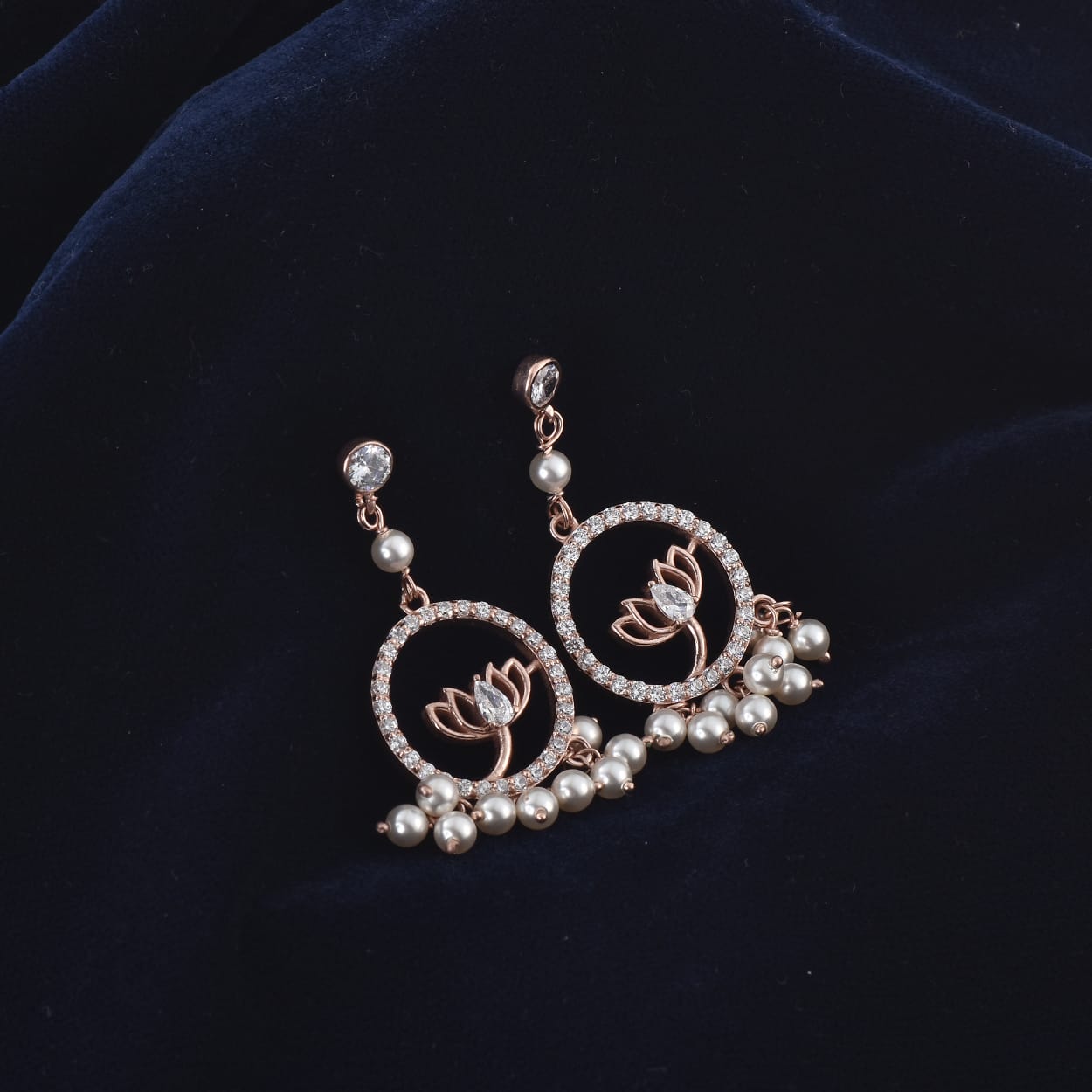 Rose Gold Pearl Whisper Earrings