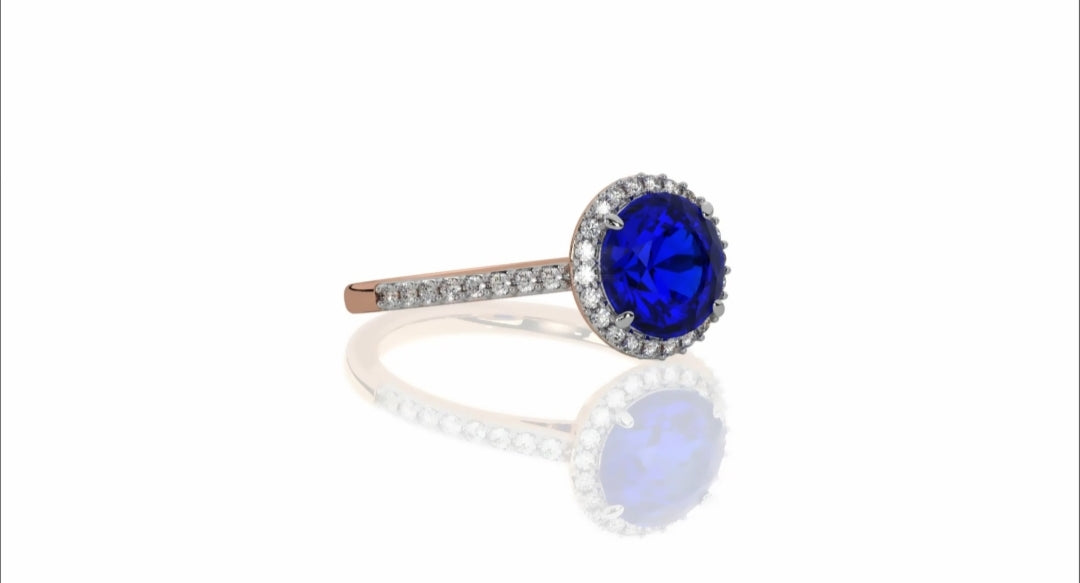 Sapphire Splendor: A Captivating Ring with Dazzling Diamonds.