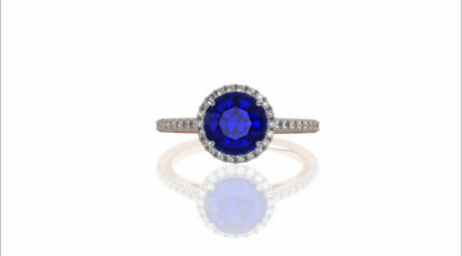 Sapphire Splendor: A Captivating Ring with Dazzling Diamonds.