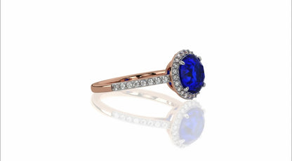 Sapphire Splendor: A Captivating Ring with Dazzling Diamonds.