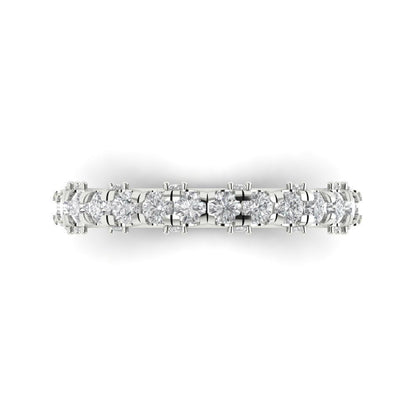 "Stardust Symphony: White Zircon and Moissanite Harmony Ring"