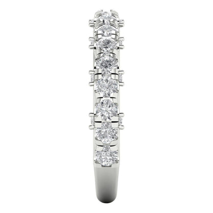 "Stardust Symphony: White Zircon and Moissanite Harmony Ring"