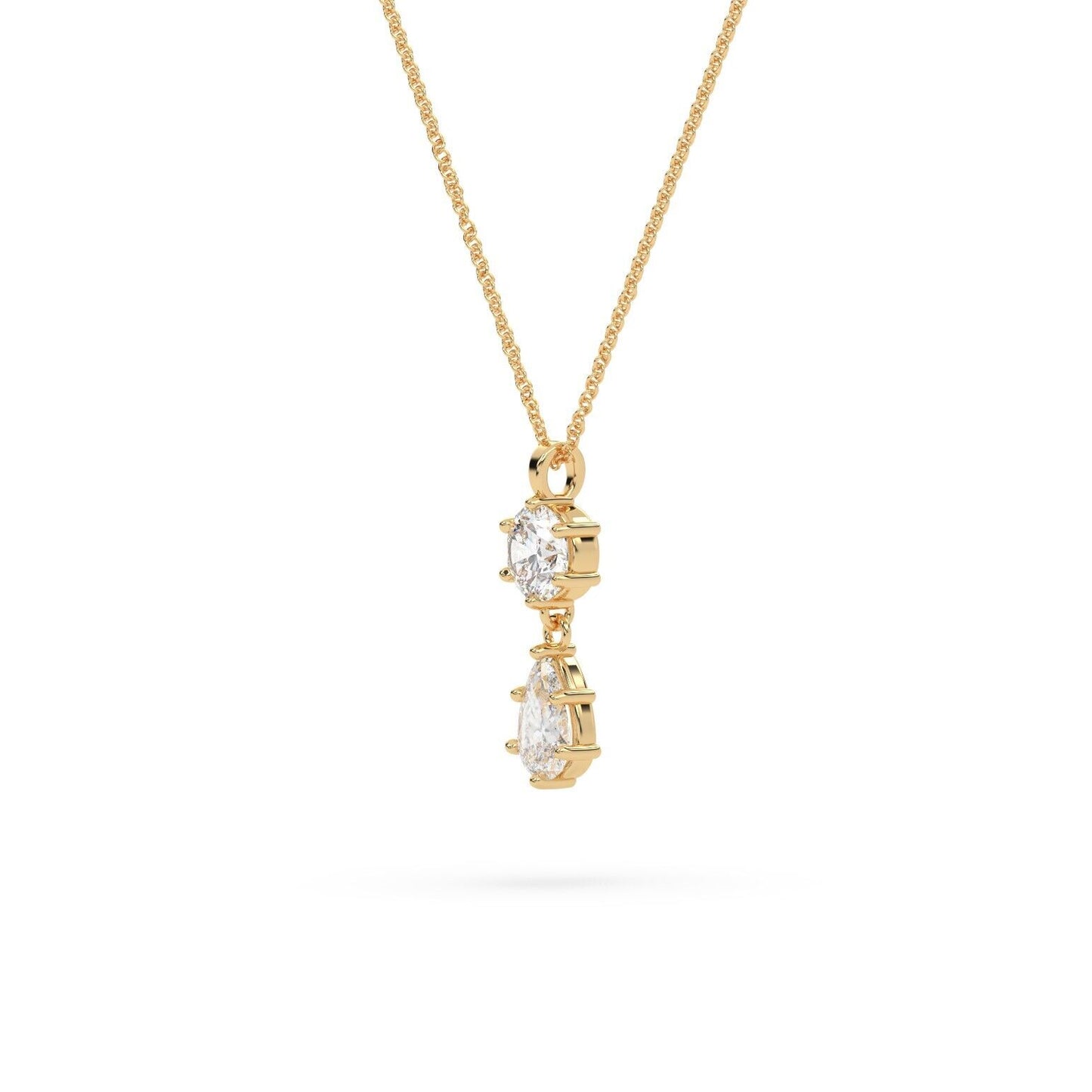 "Radiant Sparkle: Moissanite & White Zircon Necklace"