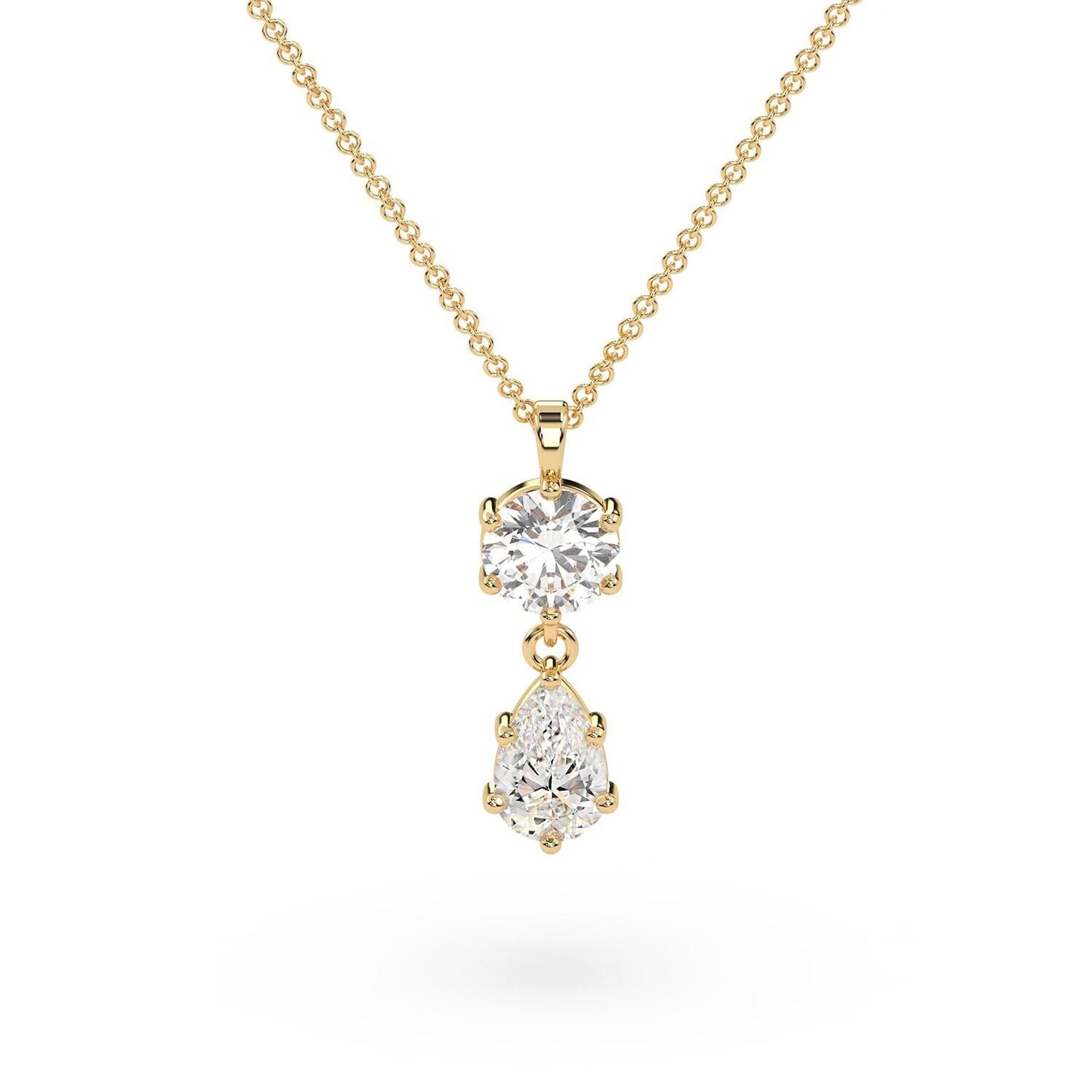 "Radiant Sparkle: Moissanite & White Zircon Necklace"