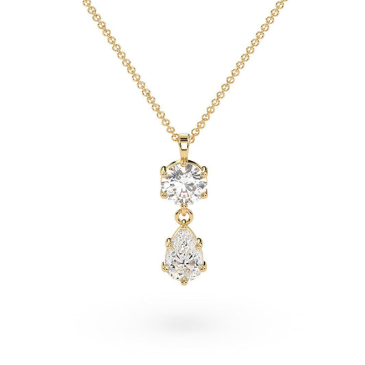 "Radiant Sparkle: Moissanite & White Zircon Necklace"