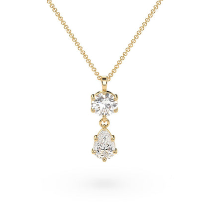 "Radiant Sparkle: Moissanite & White Zircon Necklace"