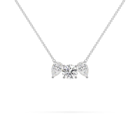 "Glistening Frost: White Zircon Sterling Silver Necklace"