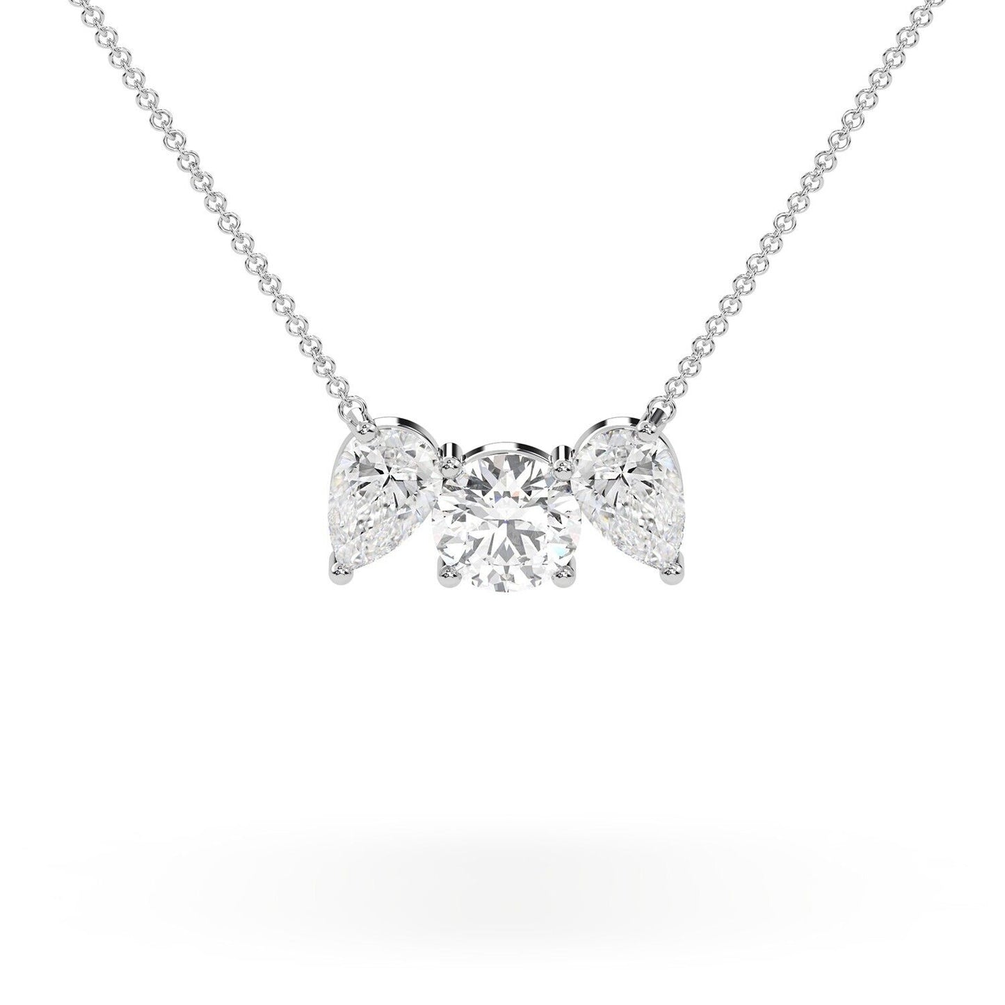 "Glistening Frost: White Zircon Sterling Silver Necklace"