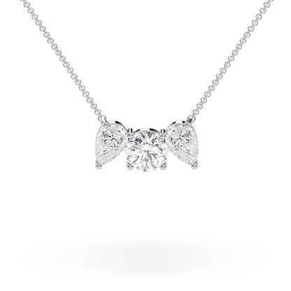 "Glistening Frost: White Zircon Sterling Silver Necklace"