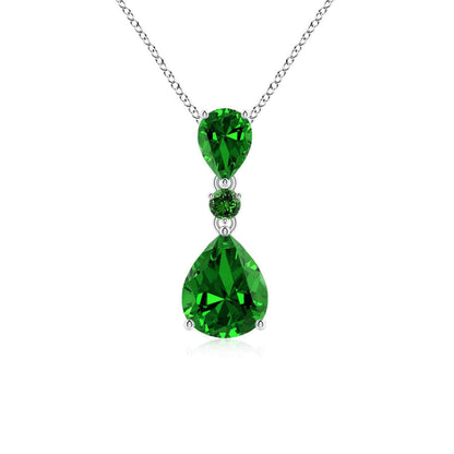 "Emerald Enchantment: Sterling Silver Necklace"