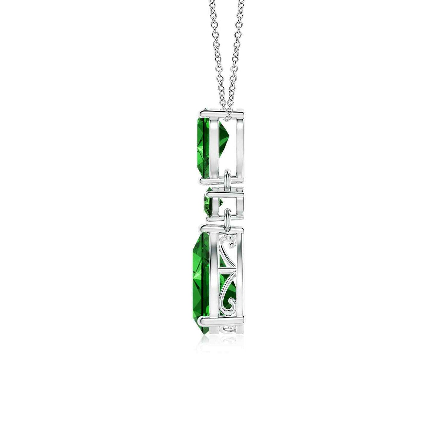 "Emerald Enchantment: Sterling Silver Necklace"