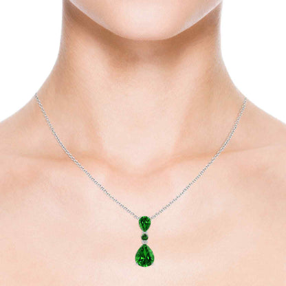 "Emerald Enchantment: Sterling Silver Necklace"