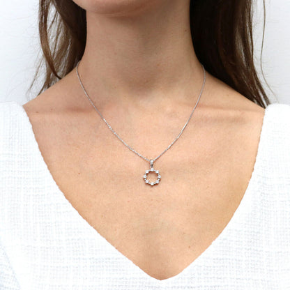 "Glimmering Elegance: 925 Silver Moissanite Necklace Set"