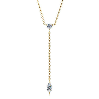 "Dazzling Fusion: Moissanite and Marquise Stone Necklace"