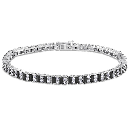 "Zircon Delight: Stunning 925 Silver Bracelet with Sparkling Zircon Stones"