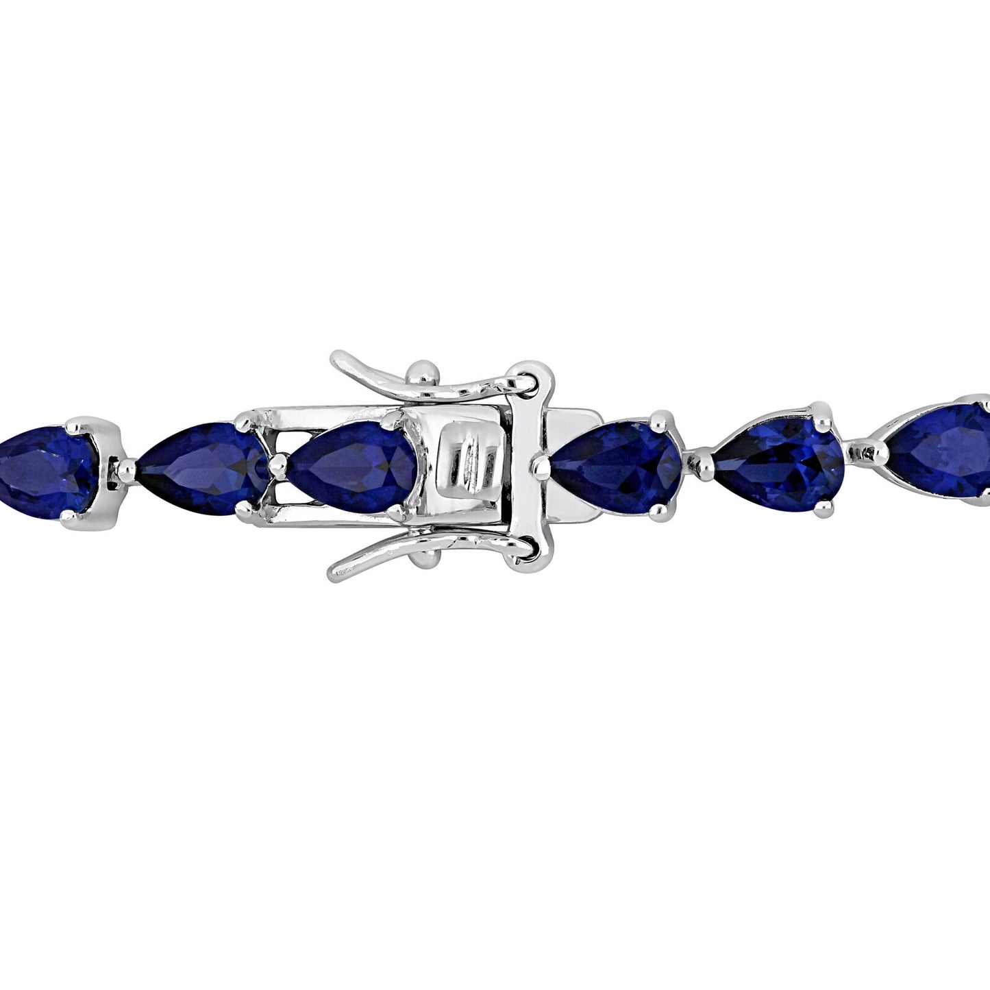 "Dazzling Dreams: Silver Bracelet with Blue Sapphire and Zircon"