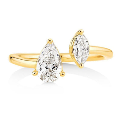 Exquisite Moissanite Pear Ring: A Timeless Sparkle