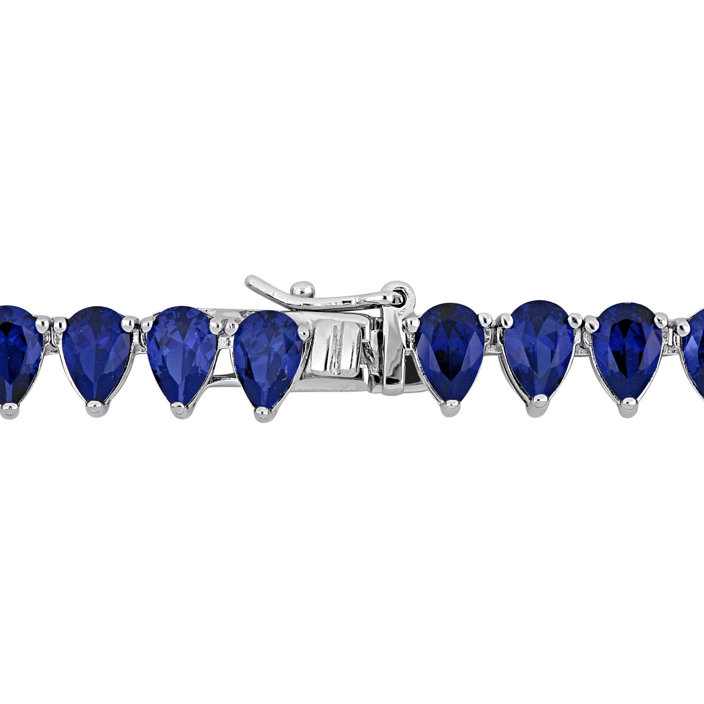 "Dazzling Azure: Exquisite 925 Silver Necklace with Blue Sapphire and Zircon"