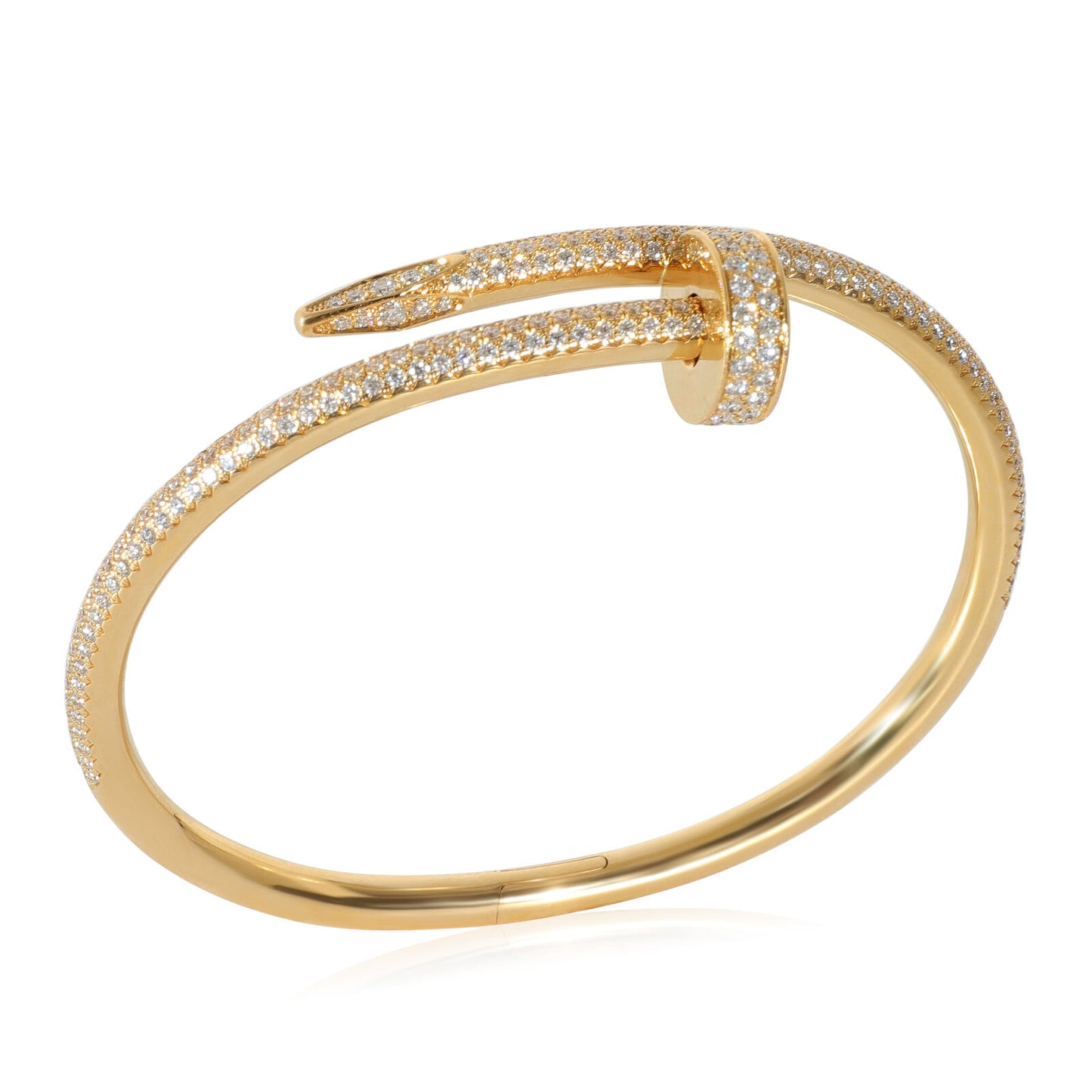 "The round bangle adorned with a sparkling zircon stone."