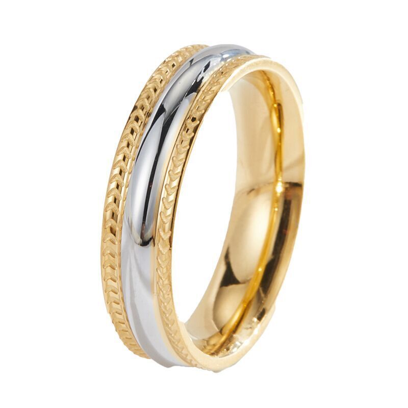 "Sparkling Duo: Gold and Silver Ring for Subtle Glamour"