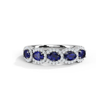 "Heavenly Blue: A Sapphire and Zircon Gemstone Ring"