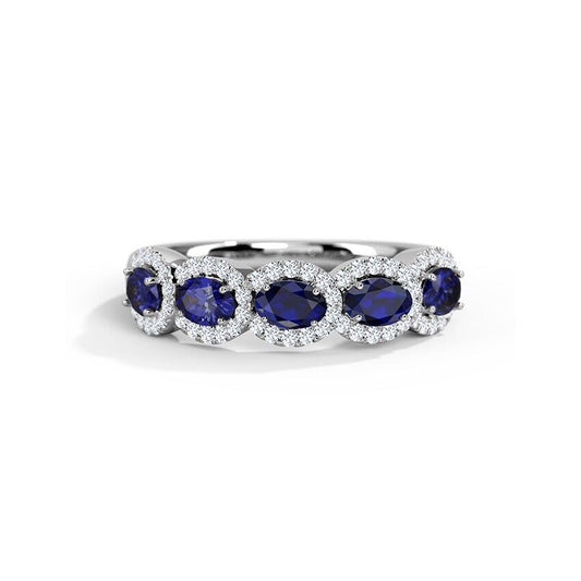 "Heavenly Blue: A Sapphire and Zircon Gemstone Ring"