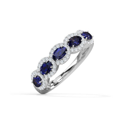 "Heavenly Blue: A Sapphire and Zircon Gemstone Ring"